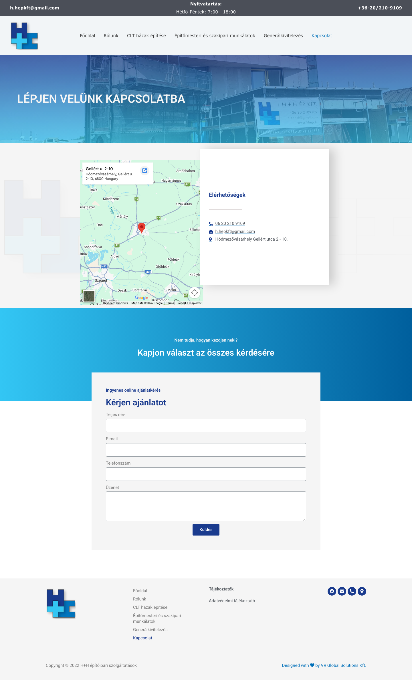 A cég e-mail címe egy gmail.com fiók