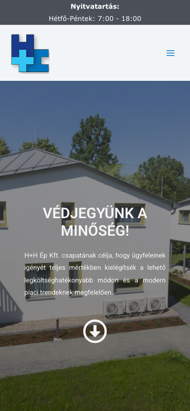 hhep.hu kezdolap elso kepernyo mobilon: csak logo es hamburger